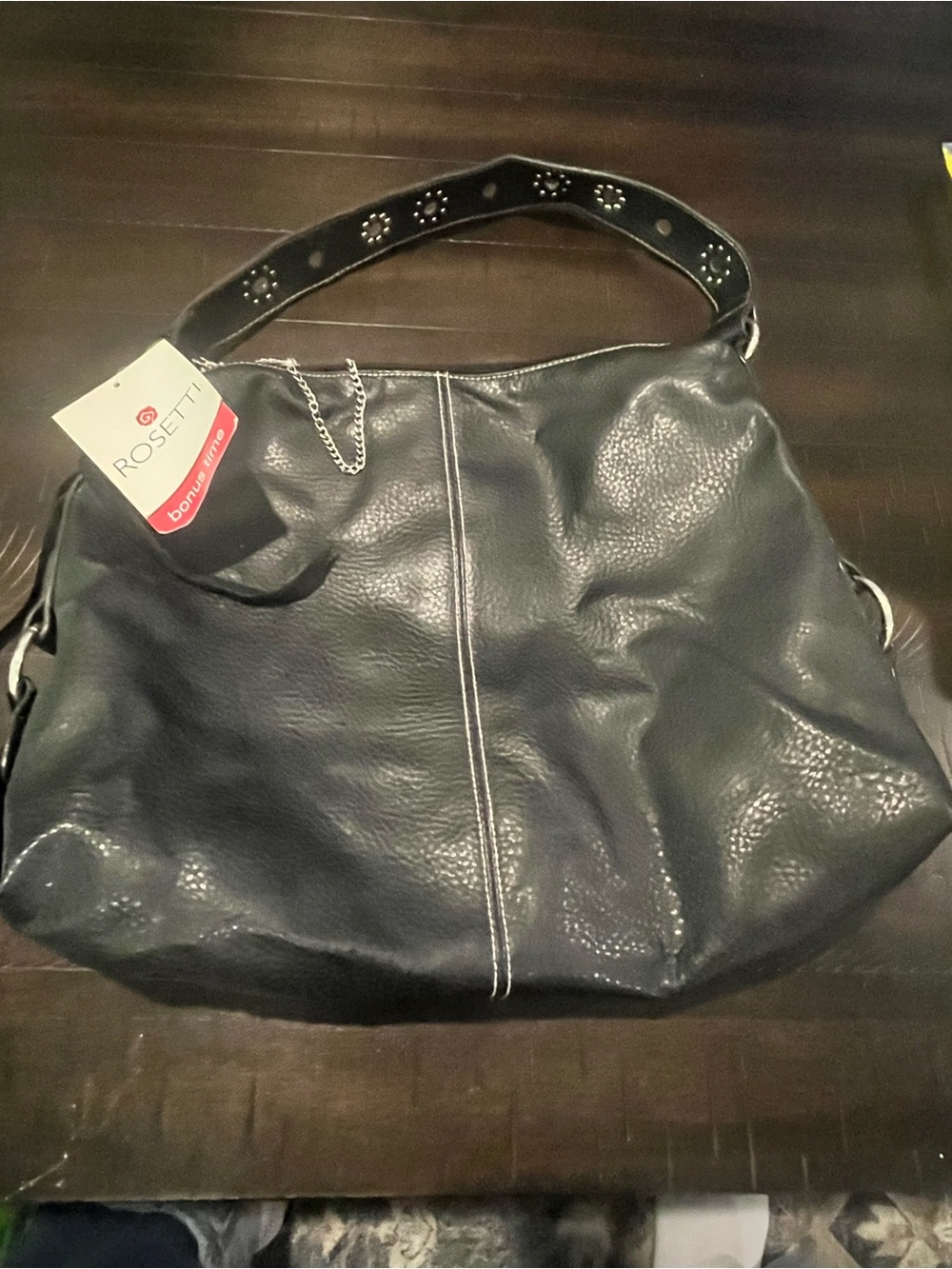 Rossetti black leather purse handbag New!